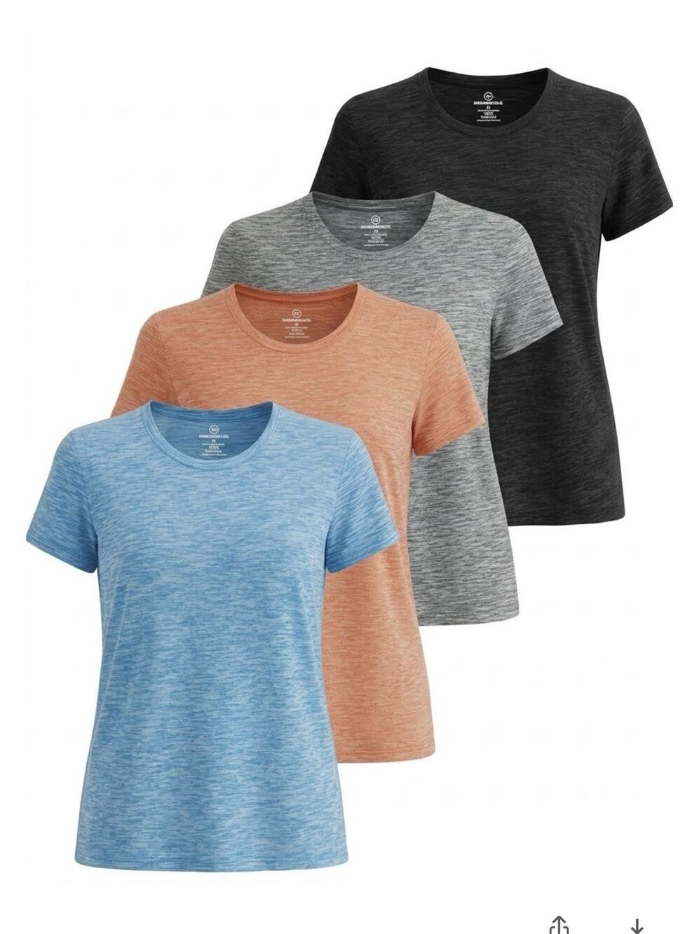 Real Essentials 4 Pack Women's Short Sleeve Active Workout T-Shirts NEW Size 3X